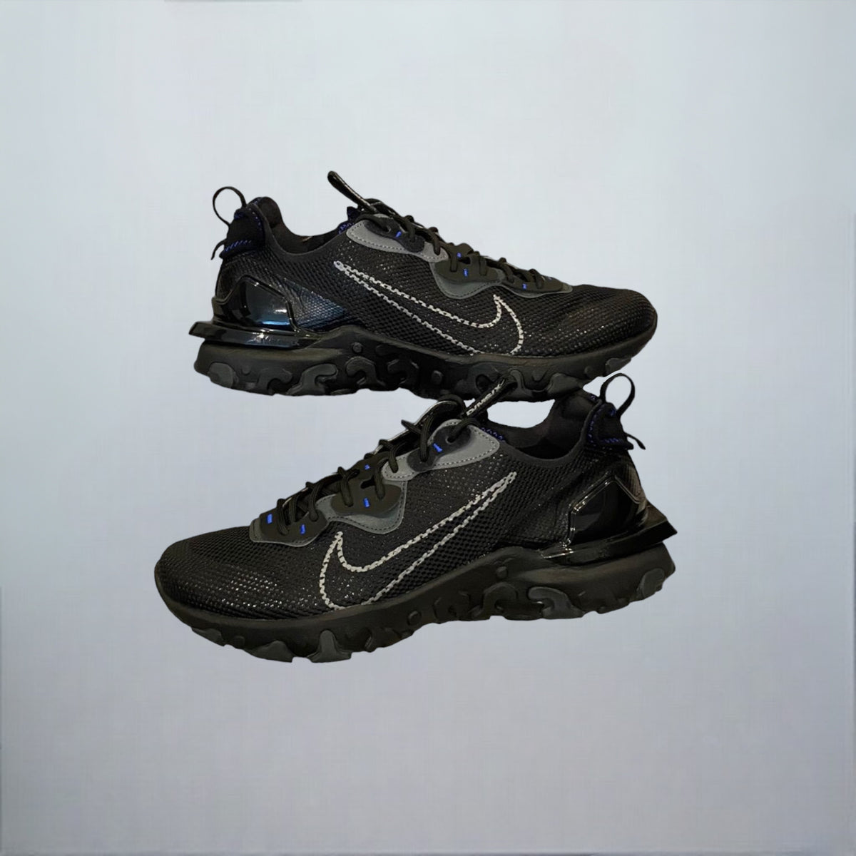 NIKE REACT VISION BLACK PARTICLE GREY RACER BLUE RELIABLE RGTECH23