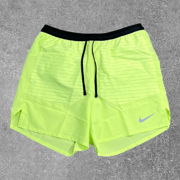 These bright nike running division volt shorts are lightweight, and great for running.