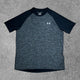 UA tech t-shirt in dark grey colourway is worn by lots of people in gyms.