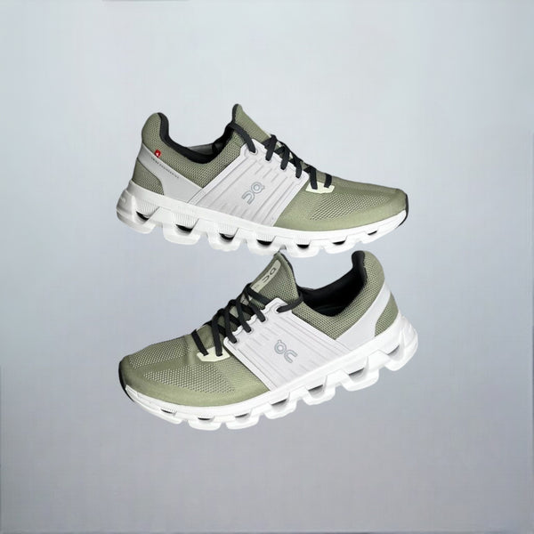 The ON Running Cloudswift in the leaf green colourway is a high quality activewear trainer.