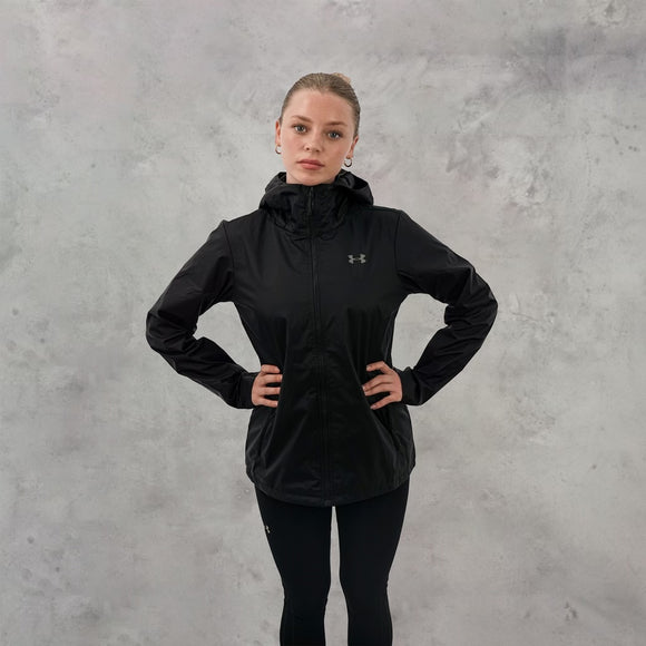 UA forefront rain jacket in black is perfect for running and is on sale with a fantastic discount.