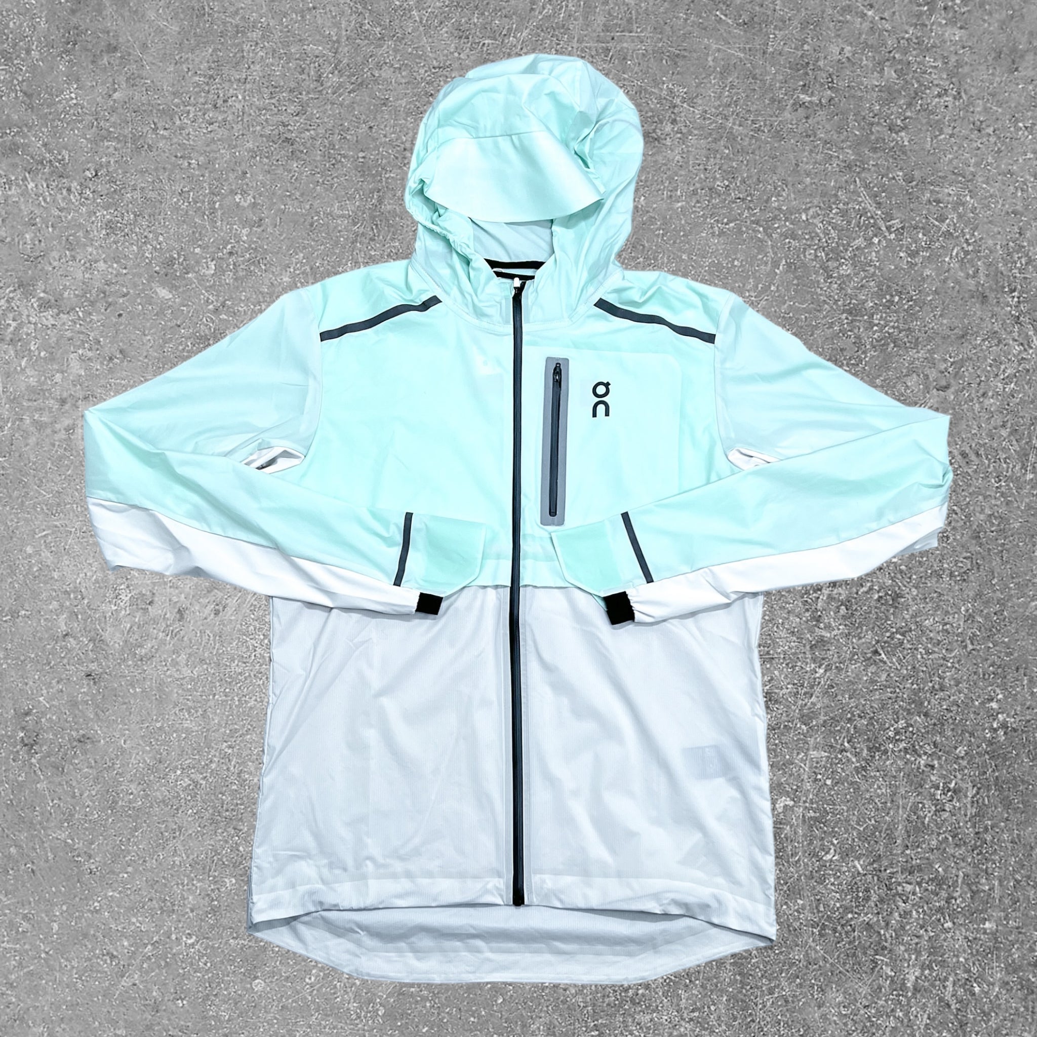 ON RUNNING WEATHER JACKET - CREEK / PEARL