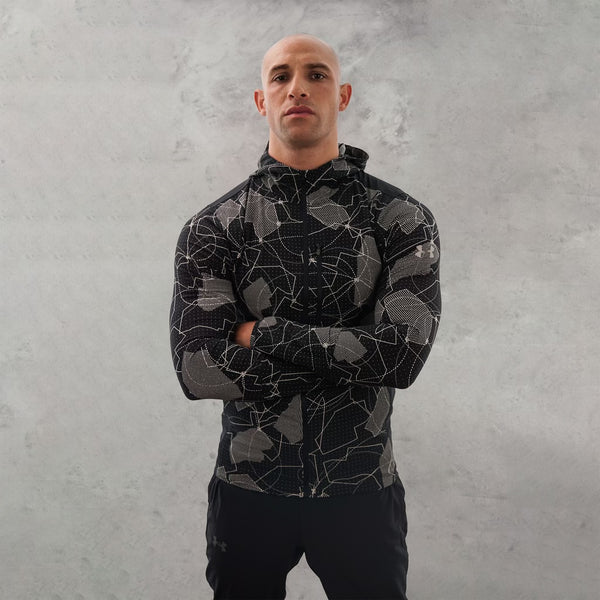 UA storm jacket in the black and grey print is one of Techfits most exclusive jackets! 